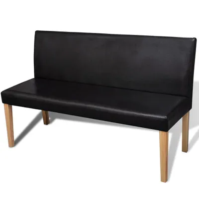 Image de vidaXL Banc 139,5 cm Marron foncé Similicuir