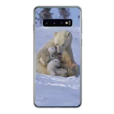 Produktbild von MuchoWow® Handyhülle Schutzhülle Hülle für Samsung Galaxy S10 Eisbären - Schnee - Weiß Silikon Softcase Handy Hülle - Handytasche