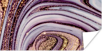 Produktbild von MuchoWow® Poster Marmor - Rosa - Gold - Glitter - Marmoroptik - Luxus 40x20 cm - Poster für die Wand - Poster Schlafzimmer