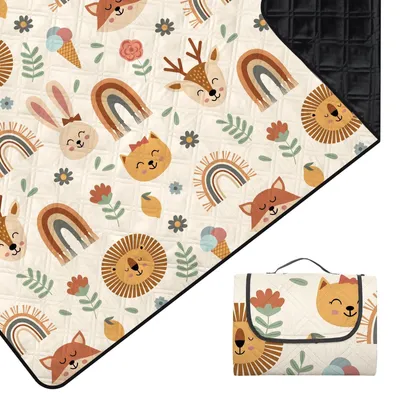 Obrázok produktu pre Omgoods – Vodotesná, skladacia pikniková deka, 200x200 cm, vhodná na pláž a kempovanie