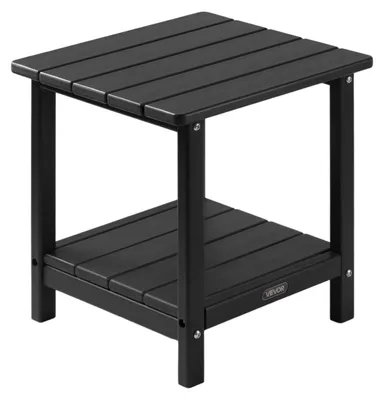 Produktbild von Beistelltisch Kunststoff 45x38x44 cm HDPE mit 2 Ablagen Schwarz