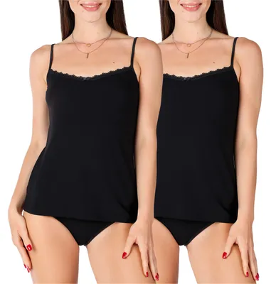 Produktbild von Bellivalini Damen Unterhemd aus Viskose mit Spitze BLV50-219 (Schwarz, XS )