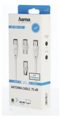 Produktbild von Hama TV-Antennenkabel + 2 Adapter 2m doppelt geschirmt