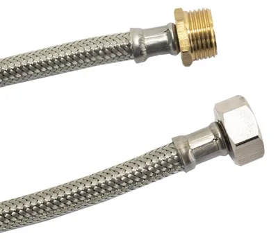 Produktbild von DN8 DVGW Panzerschlauch m. Edelstahlumflechtung 1/2" AG x 1/2" ÜM 1500 mm