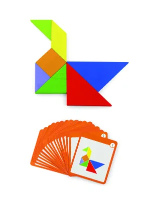 Obrázok produktu pre Drevená logická hra Viga Tangram s certifikátom