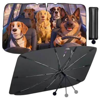 Imagen del producto de Protector solar para parabrisas, con protección UV, aislante térmico, plegable, para automóviles y camiones