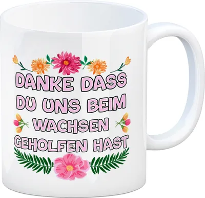 Produktbild von Danke dass du uns beim Wachsen geholfen hast Kaffeebecher