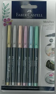 Obrázok produktu pre FABER-CASTELL Metallics permanentný popisovač, rôzne farby 1,5 mm, 6 ks.