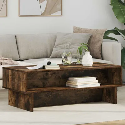 Immagine prodotto di Maison Exclusive - Tavolino da caffè in legno impiallacciato noce, dimensioni 100 x 46 x 35 cm