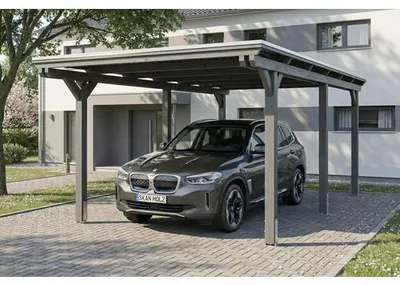 Produktbild von Einzelcarport SKAN HOLZ Emsland inkl. Pfostenanker 340 x 604 cm schiefergrau