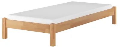 Produktbild von Einzelbett Bettrahmen 90x200 Futonbett Kinderbett Buche massiv Zubehör wählbar V-60.84-09Federleisten und Matratze