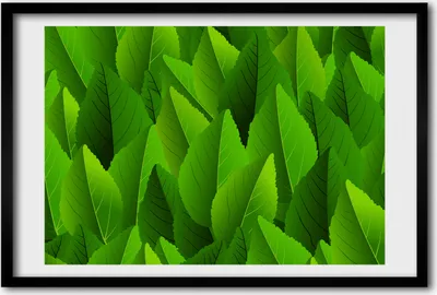 Produktbild von Bild 60x40 MDF-Rahmen, Wandkunst Grüne Blätter