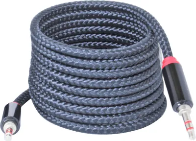 Image de câble auxiliaire de 2m, entrée jack 3,5 mm, audio simple pour haut-parleurs Android, téléphone portable, tablette, autoradio, PC, chaîne hi-fi, noir