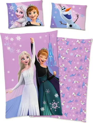 Produktbild von Disney Frozen - Die Eiskönigin Bettwäsche 40x60 + 100x135cm mit Reißverschluss
