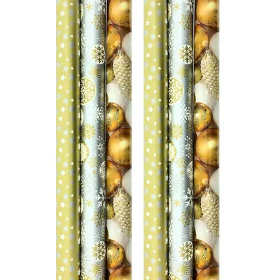 Produktbild von Benza Geschenkpapier – Weihnachtspapier für Weihnachten – 3 Meter x 70 cm – 6 Rollen