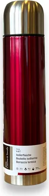 Produktbild von Thermoskanne mit Becher, 1000 ml, rot, Edelstahl – 33 x 8 x 8 x cm