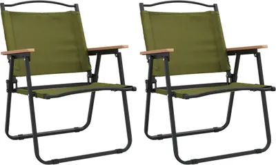 Obrázok produktu pre Kempingové stoličky 2 ks zelené 54x55x78 cm oxfordská látka