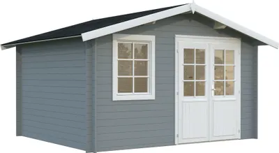 Produktbild von Gartenhaus Palmako Klara 10,4 m² 424 x 354 cm hellgrau-weiß
