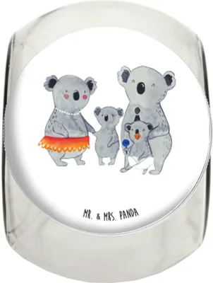 Produktbild von Mr. & Mrs. Panda gewürzglas Koala Familie L 870ml - Weiß - Geschenk, glasbehälter, Papa, Kinder, Bruder, Kaffeedose, Teedose, Family, Süßigkeitenglas, Bonboniere, Koalas