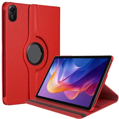 Image de Coque pour Xiaomi Redmi Pad 2, Protection Rotation 360° Antichoc Cuir Synthétique Rouge