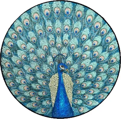 Produktbild von INF Buntes Glasfenster Hängende Ornament - Pfau Design für Fensterdeko M