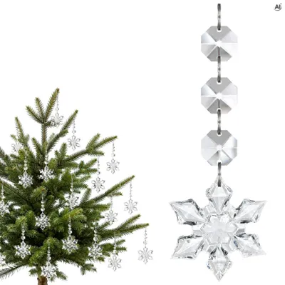 Transparente Acryl Christbaumanhänger 18-teilig – Weihnachtlicher Baumschmuck & Dekoration