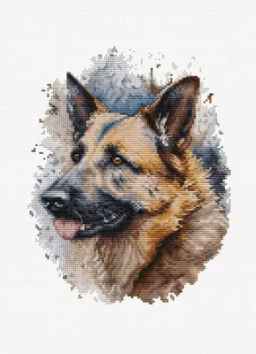 Produktbild von Luca-S Kreuzstich-Stickset mit Stickrahmen "Deutscher Schäferhund", 17x21cm