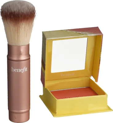 Produktbild von BENEFIT SET Cheek-End Getaway Shellie Warm-Seashell Pink Blush 6g + Multitasking Cheek Brush
