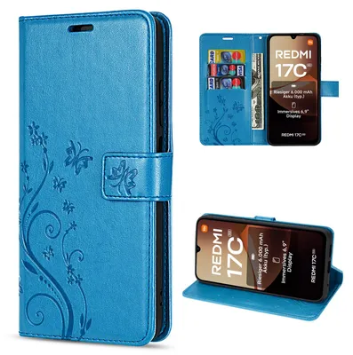 Produktbild von Hülle für Xiaomi Redmi 17C Handyhülle mit [Standfunktion][Kartenfächern] Blau