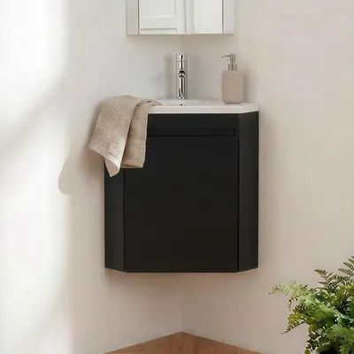 Image de Meuble lave-mains LISA d'angle suspendu avec vasque résine