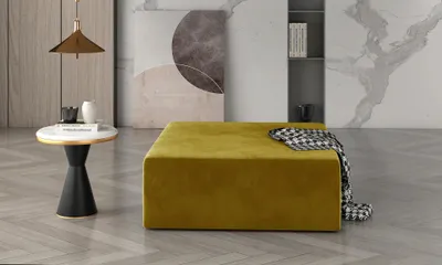 Obrázok produktu pre Taburet kocka LYRIC - horčicový