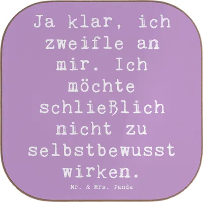 Produktbild von Mr. & Mrs. Panda Untersetzer für Gläser Spruch Selbstzweifel Charm - Lavendeltraum - Geschenk, Tassen, Gefühle, Stimmungen, Tassenuntersetzer, Coaster, Gefühl, Motivation