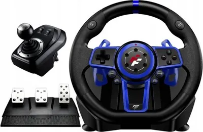 Zdjęcie produktu dla F111 FLASHFIRE Kierownica 900° PC/PS5/Switch z wibracjami 3 pedały 6 biegów