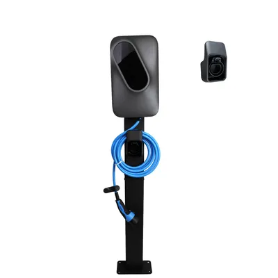 Produktbild von Wallbox Standfuß für Etrel Wallbox – Schwarz – Montagesäule für 1 Ladestation – 149 cm – 8 kg – Wetterfest