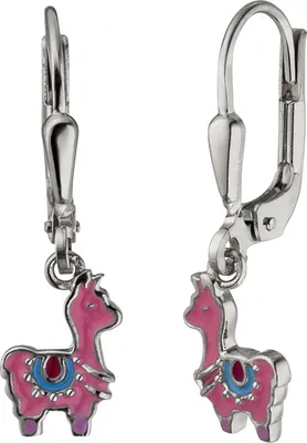 Produktbild von JOBO Kinder Ohrhänger Lama pink 925 Sterling Silber Ohrringe Kinderohrringe