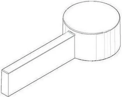 Produktbild von Dornb Griff 23x26x119mm, 902078058 platin matt