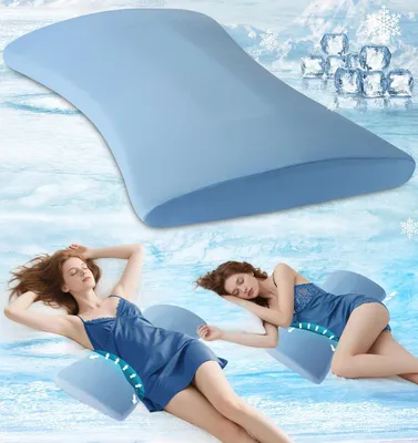 Produktbild von Lendenwirbelstützkissen zur Linderung von Rückenschmerzen im Bett – kühlendes Taillenkissen aus Memory-Schaum für Rücken-, Seiten- und Bauchschläfer