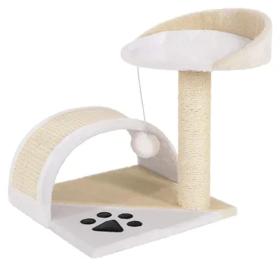 Produktbild von lionto Kratzbaum Klein mit Plüschball & viel Sisal, Höhe 43 cm, Beige