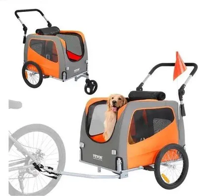 Productafbeelding van Famanu fietsaanhanger - Opvouwbaar, draagvermogen 72,5 kg - 2-in-1 huisdierentransport met universele bevestiging