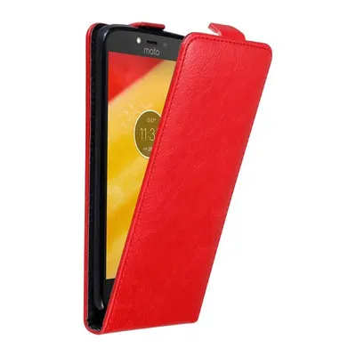Obrázok produktu pre Cadorabo puzdro pre Motorola MOTO C PLUS ochranný kryt v červenej farbe Flipové puzdro na mobilný telefón Puzdro Kryt