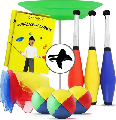 Produktbild von Diabolo Freizeitsport Jonglierset für Kinder und Erwachsene - Einsteigerset mit Aufbewahrungsbeutel, das ideale Geschenk für Kinder