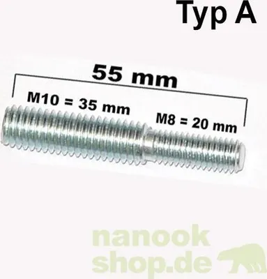 Produktbild von Gewindeadapter M8 / M10 - 55 mm - Typ A