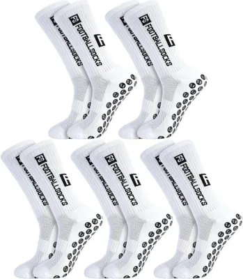 Produktbild von 5 Paar Fußball Socken, Sportsocken 38-46 Anti Rutsch Grip Fussball Socken Rutschfeste Fußballsocken für Herren Damen Fussball Basketball Laufen