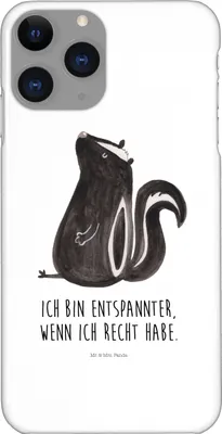 Produktbild von Mr. & Mrs. Panda Iphone 11 Pro Handyhülle Stinktier Sitzen - Weiß - Geschenk, Besserwisser, Raubtier, Premium Kunststoff, Spruch, Handy Case, Büro, Stinker