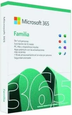 Obrázek produktu pro Microsoft 365 Family, Kancelářský balík, 1 licencí, 1 rok/roky, Předplatné, Španělština, 12 měsíc/ů