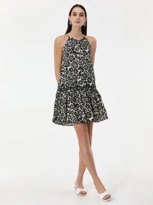 Produktbild von Orsay Schwarzes, gemustertes, knielanges Damenkleid 42