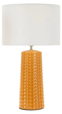 Image de Lampe de table Gliss 30 x 52 x 30 cm Fer Céramique Tissu Blanc Orange