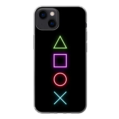 Produktbild von MuchoWow® Handyhülle Schutzhülle Hülle für iPhone 13 Gaming - Neon - Konsole - Schwarz - Controller - Gaming Silikon Softcase Handy Hülle - Karteninhaber