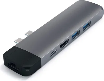 Productafbeelding van Satechi Type-C Pro Hub 4K HDMI, kleur: spacegrijs, met Ethernet-aansluiting