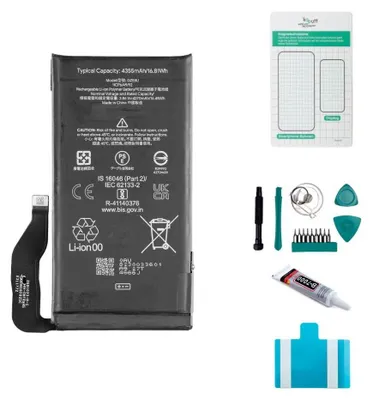 Produktbild von Google Pixel 7 Ersatzakku Reparaturset mit Werkzeug, Modell GZE8U, 4270 mAh